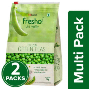 Fresho Frozen Green Peas, 2×1 kg Multipack